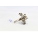 Oxidized Ring Flower Silver 925 Sterling Women's Gem Stone Marcasite A568